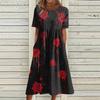 Summer Dress For Women Casual Printed Short-Sleeve Beach Swing Dress