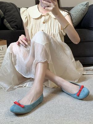 French Bow Ballet Shoes Fairy Style Versatile Round Head Gentle Evening Flat Shoes Summer New