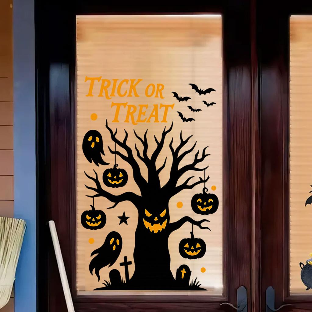 Halloween Stickers Pumpkin Static Stickers Shopping Mall Window Scene Layout Creative Halloween