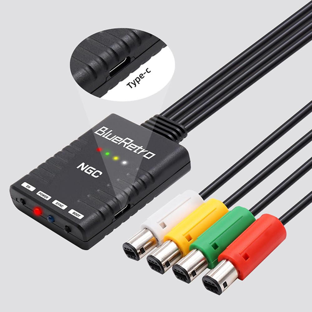 GameCube Bluetooth Wireless Grip Controller BlueRetro for GameCube 4 Bluetooth Compatible Xbox One Series U PS5 PS4 S/Xbox XS/Wii/Wii Pro/Switch