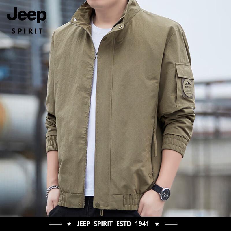 JEEP SPIRIT Men's Casual Stand Collar Jacket