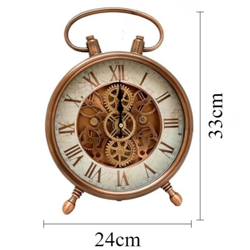Retro Table Clock Luxury Desk Watch Decorative Silent Tabletop Clocks Aesthetic Living Room Desktop Watches Table Decoration