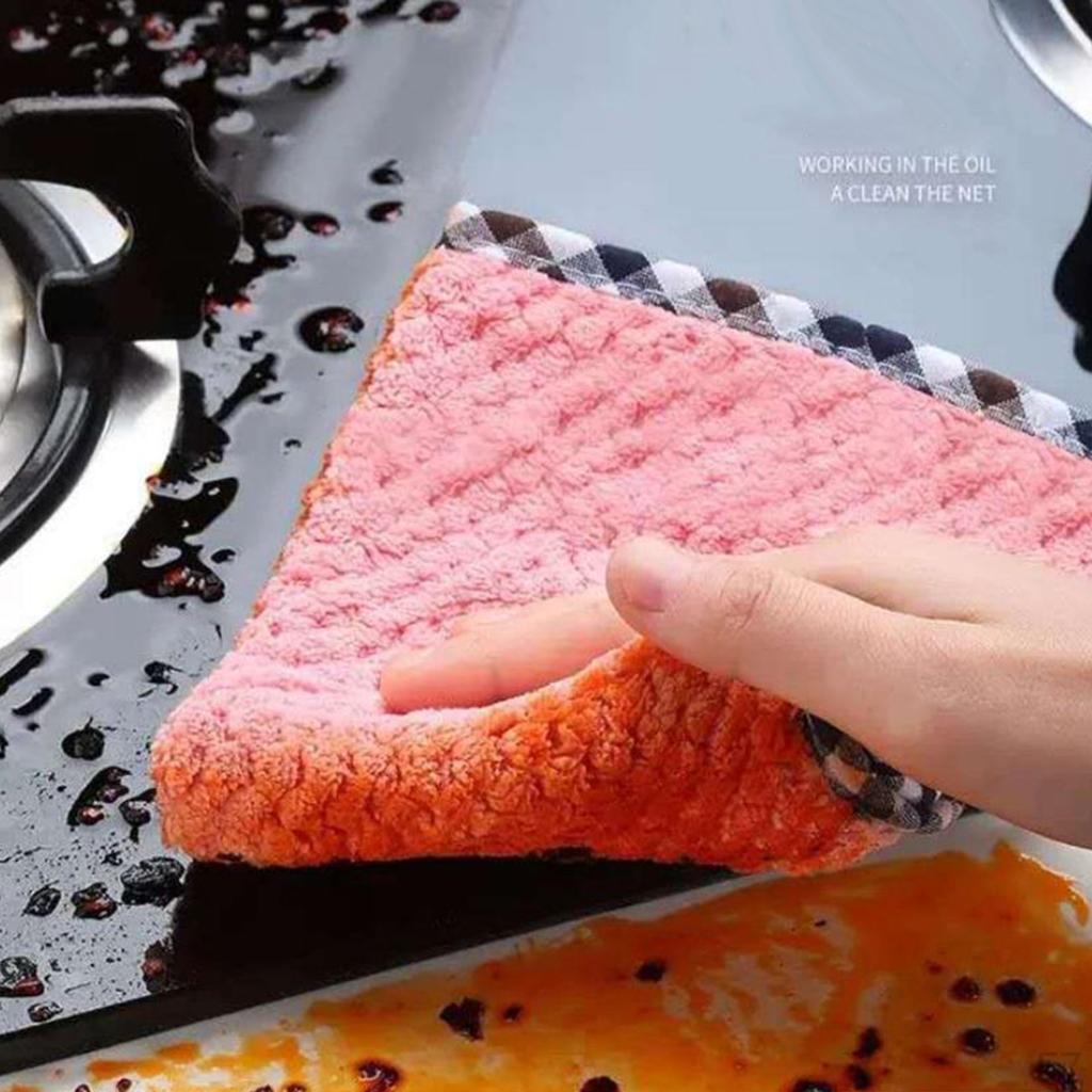 2PCS Absorbent Microfiber Kitchen Cloth Dish Cleaning Towel