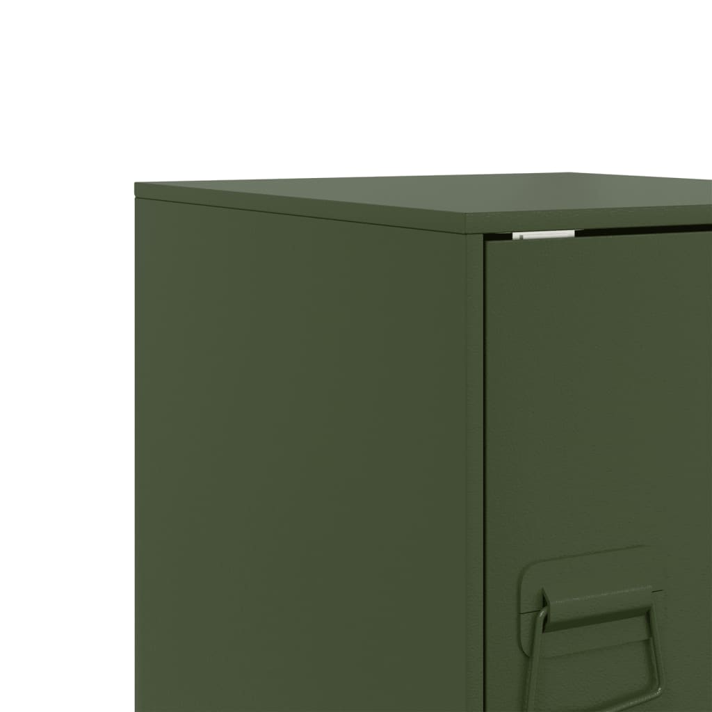 Nightstand Olive Green 34.5 x 39 x 44 cm Steel