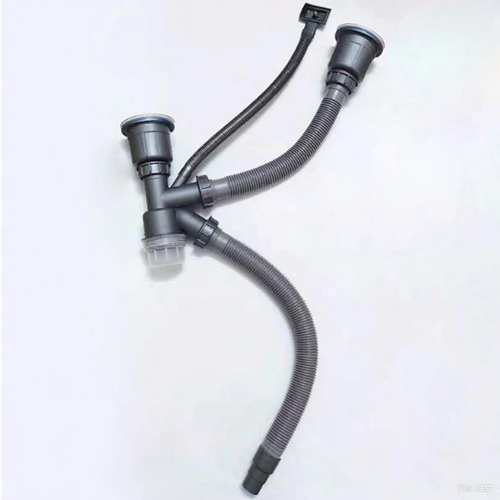 Water Blocking Double Sink Tube Stainless Steel Double Trough Basin  Dishwasher