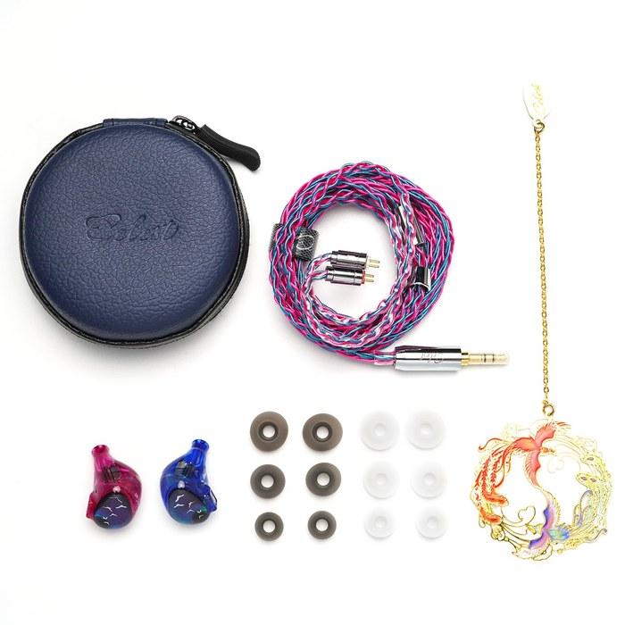HiFiGo Kinera Celest PhoenixCall 1DD+2BA+2 6mm Microplanar Driver In-Ear Monitor, 5 Hybrid Driver IEM (3.5mm, Purple-Blue)