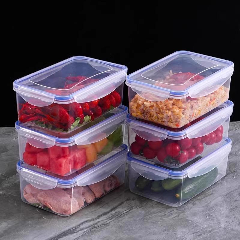 Kitchen Refrigerator Rectangular Thickened Microwave Heat-resistant Lunch Box Vegetables and Fruits Frozen Sealed Preservation Box