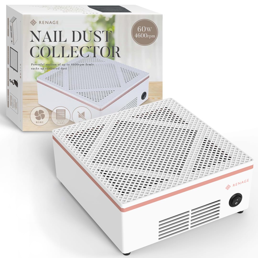 

Nail Dust Nail Dust Supervised by Popular RENAGE Nail Removal Tabletop Dust Nail Gel Filter Powerful Easy Nail Collector Collector, Cleaner, YouTuber, белый