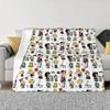 Mafalda And Her Characters Blanket Fleece Textile Decor Portable Super Warm Throw Blankets for Home Outdoor Bedding Throws