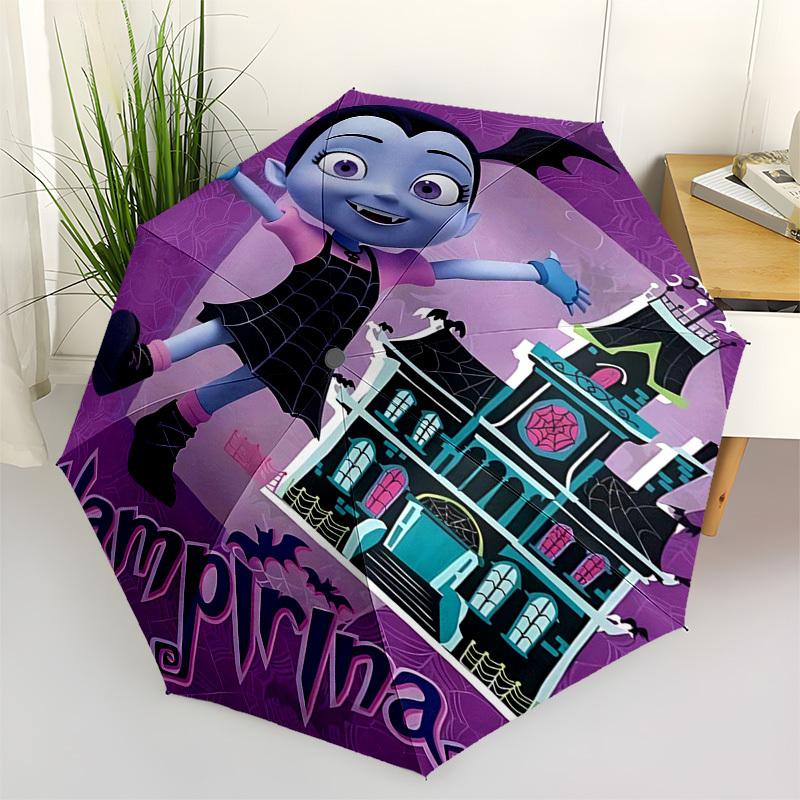 

Vampirina, Haunted House Themed Automatic Opening and Closing Umbrella, Compact Travel Umbrella, Lightweight and Portable, Suitable for Beac