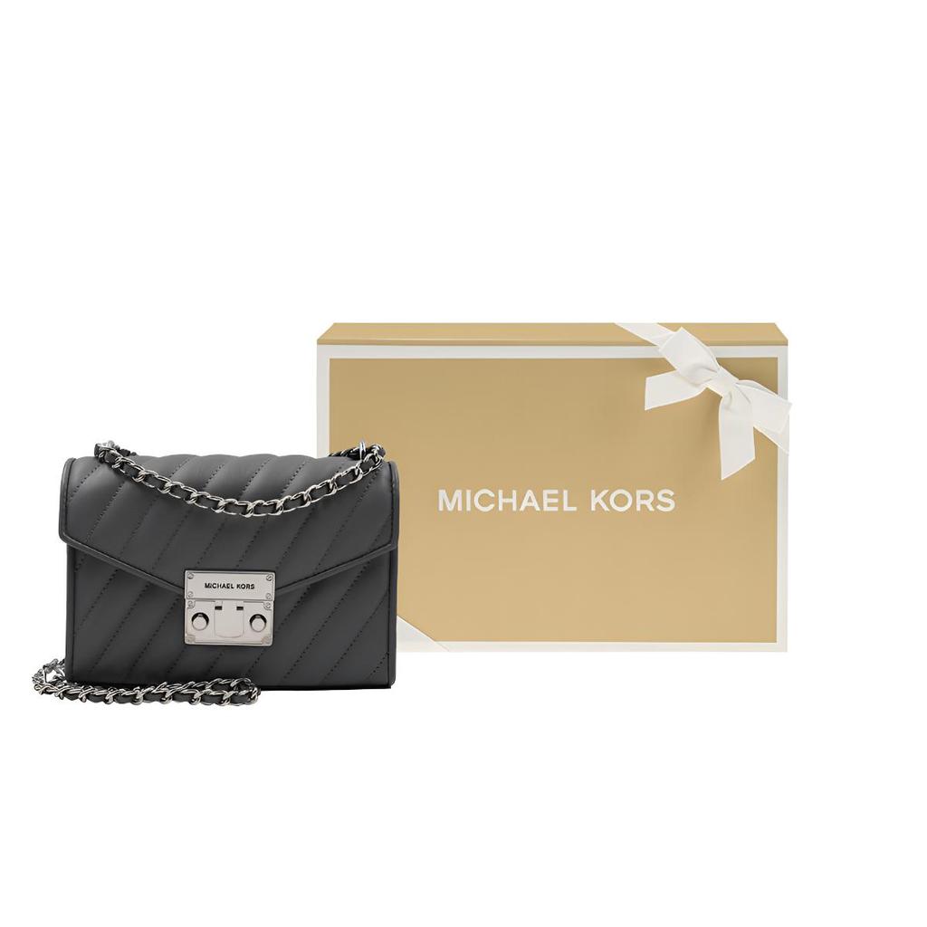 New MICHAEL KORS Rose Leather Shoulder Bag, Portable Crossbody Bag Women's Dark Gray 35F0SXOC5T-HEATHER-GREY