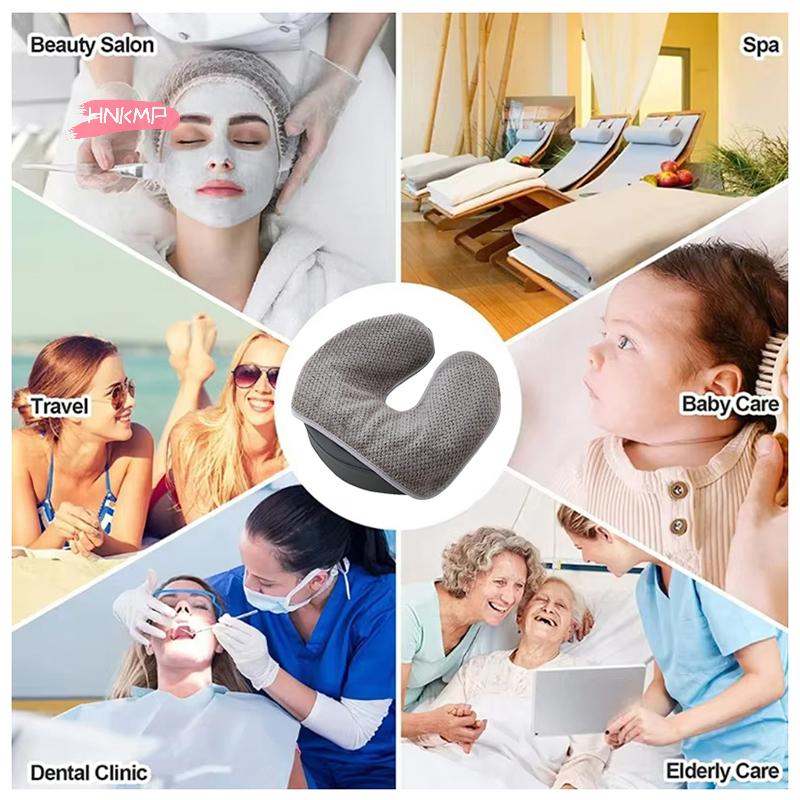 Coral Fleece U-Shaped Head Pad Towels Thickened Facial Pillow Covers Headrest Cushion for Beauty SPA Massage Facial Care Supplie