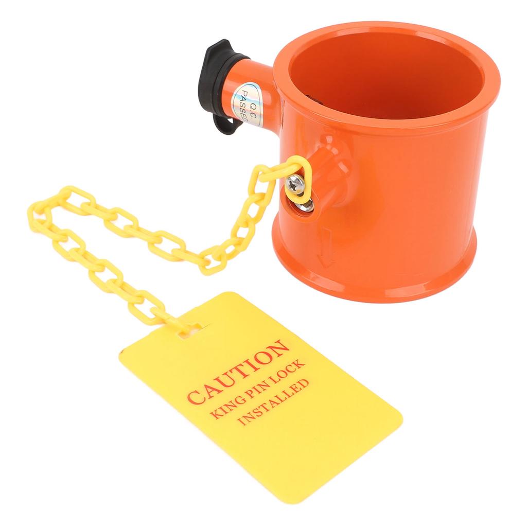 Trailer 5th Wheel Pin Lock 74mm Aluminum Alloy Warning Tag Anti Theft Fifth Wheel Hitch Lock for RV Boat Camper Semi