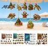 Lindo Animal Colgante Decoración Calendario de Adviento Navideño 2026, 24 Días Tortuga Marina/Pie Grande/Vaca de las Highlands/Perro Adornos Calendario de Cuenta Regresiva de Pared Estacional,