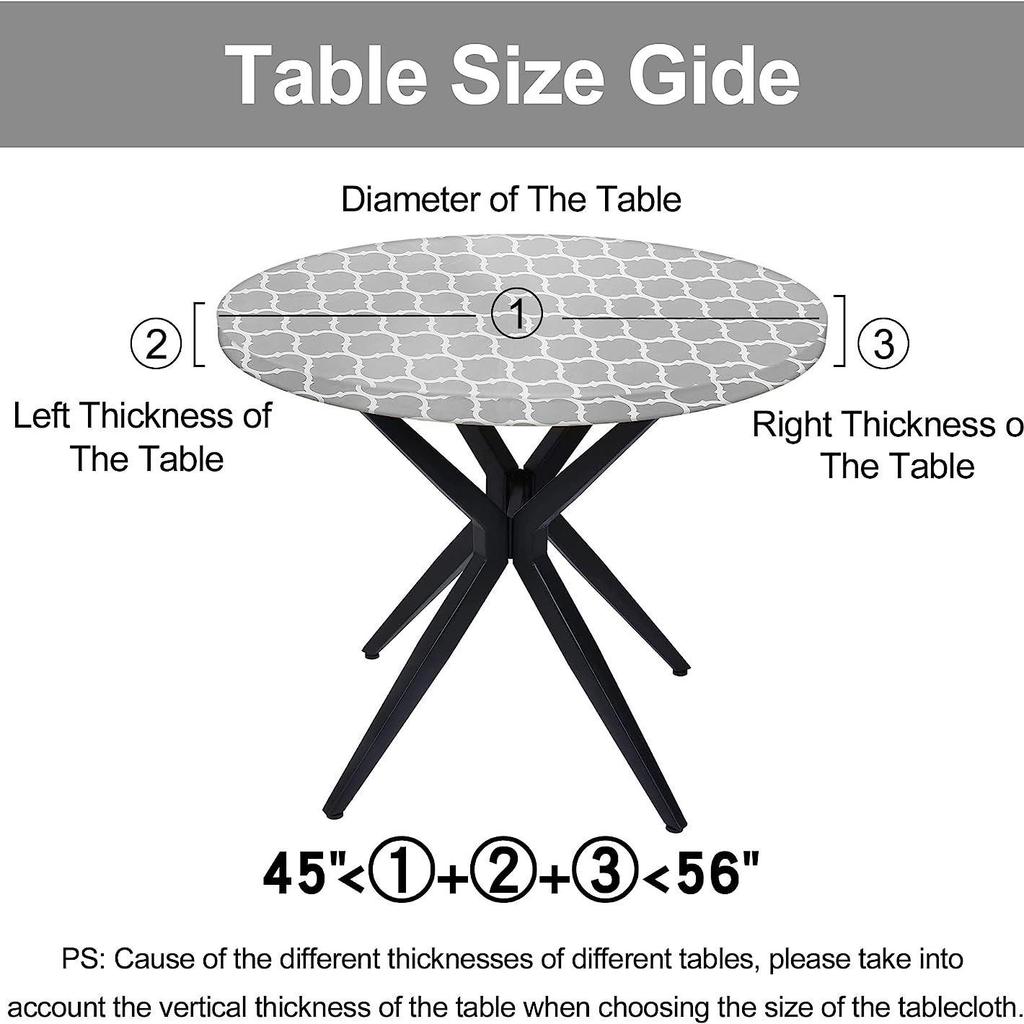 PEVA Elastische Runde Marokkanische Tischdecke - Nordisch Minimalistisch Flanell Stretch für Outdoor Terrasse
