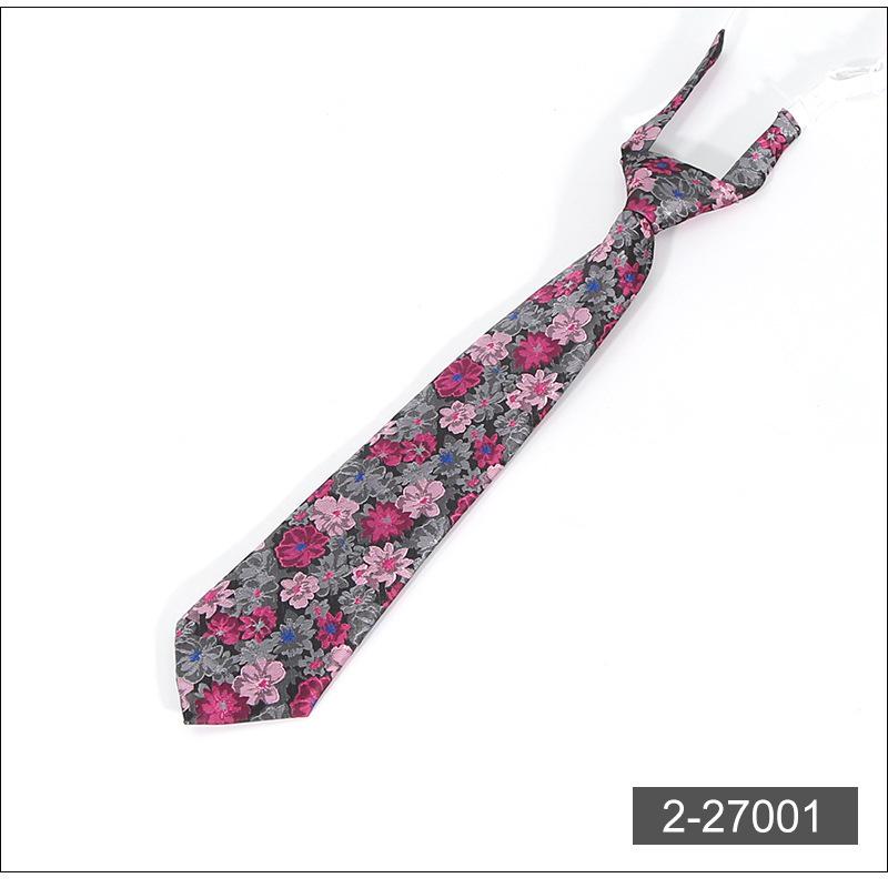 Cashew Flower Men's No-Tie Zipper Shirt Tie for Uniforms