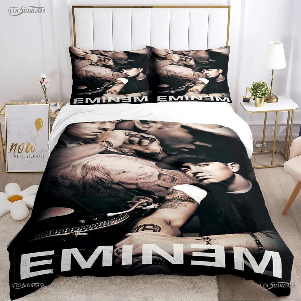 Eminem hip-hop singer All Season Duvet Cover Comforter Bedding sets Soft Quilt Cover and Pillowcases SingleDoubleQueenKing