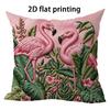 Pink tropical flamingo theme Doublesided Printed pillow cover Short plush Suitable living rooms bedrooms throw cushion cover