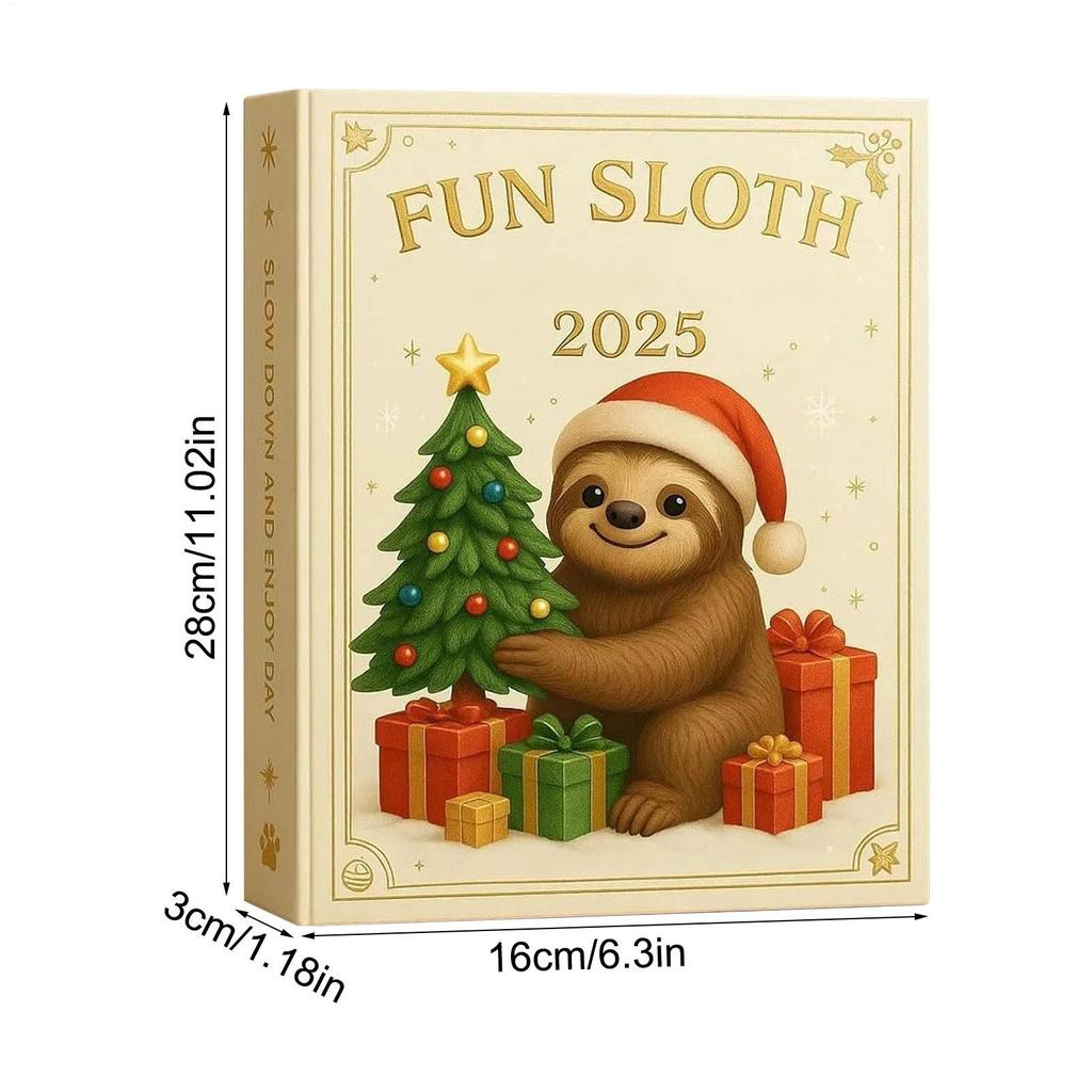 2D Acrylic Sloth Christmas Countdown Calendar 24 Days Sloth Ornaments Holiday Advent Gift for Kids Festive Home Decor