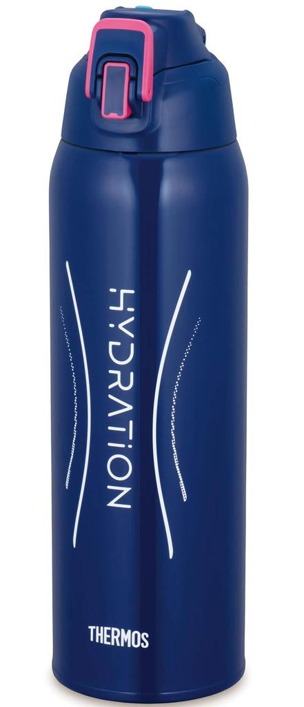 Thermos Water Bottle Vacuum Insulated Sports Bottle Navy Pink For Cold Storage 1.5L FHT-1501F NV-P