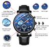 JewelryWe Men's Leather Belt Watch 3ATM Water Resistant Roman Numerals Luminous Calendar Quartz Fashion Accessory Gift