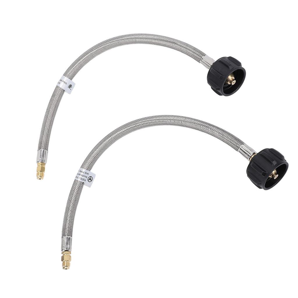 2pcs RV Pigtail Hose Connector 15inch 1/4in NPT High Pressure 2 Stage Auto Changeover Regulator Pigtail Hose for RV Van Trailer