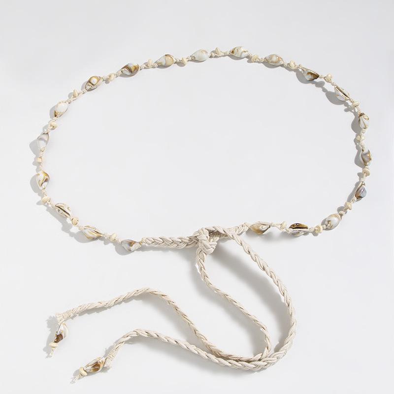 

Bohemian Belt Ethnic Style Belt Imitation Shell Waist Rope Women s Belt Braided Leisure Vacation Style Waist Rope