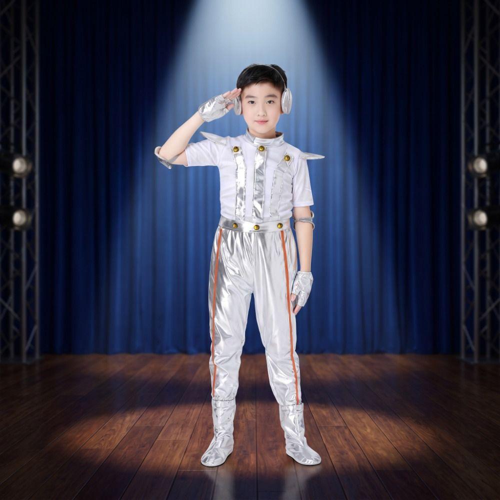 Future Style Space Astronaut Costume Halloween Children Spaceman Costume Cute Robot Costume Party