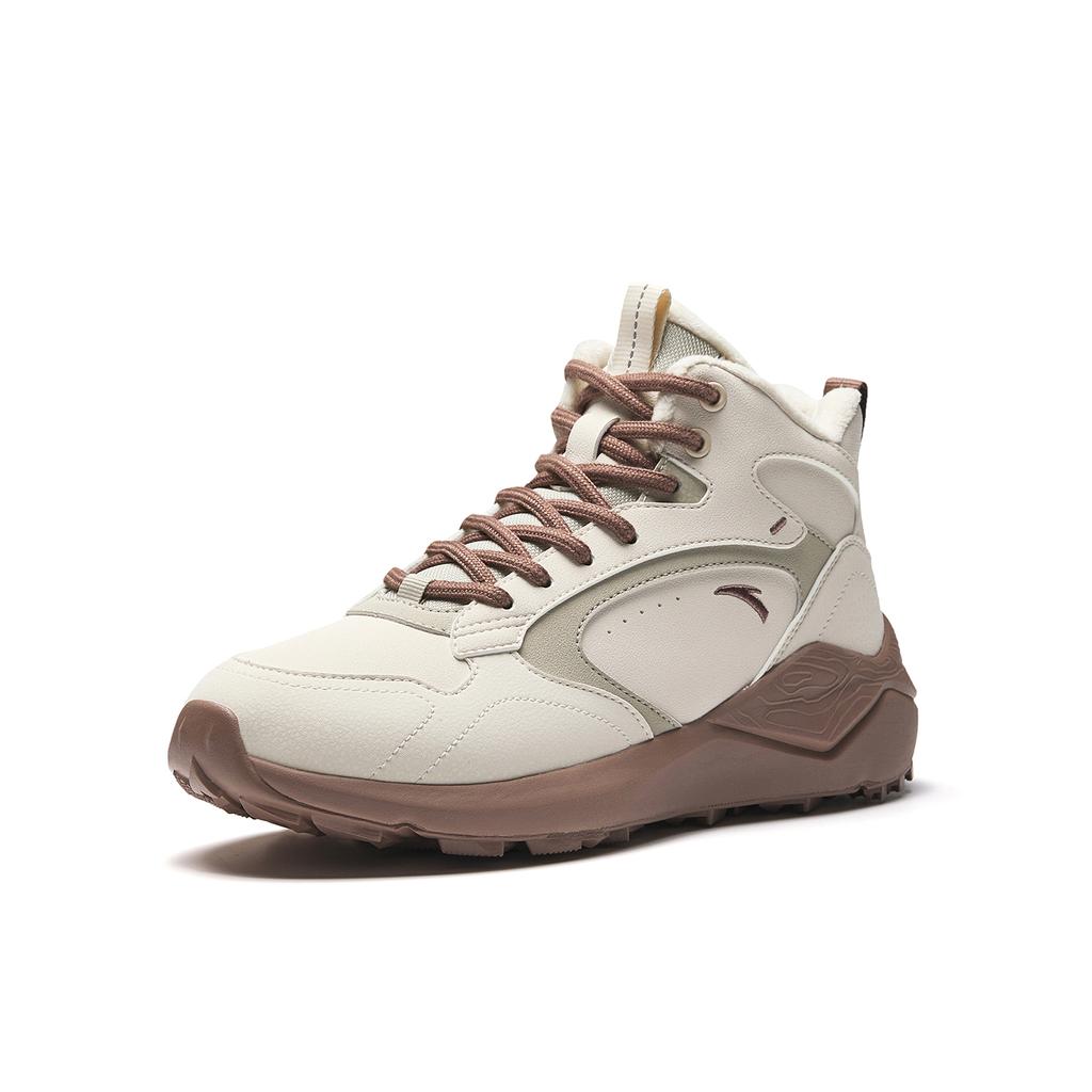 Anta Tazhou Synthetic Leather Fabric Retro Trendy Fashion Wear-Resistant Shock Absorption High-Top Casual Shoes Women Casual Shoes 922548922-1