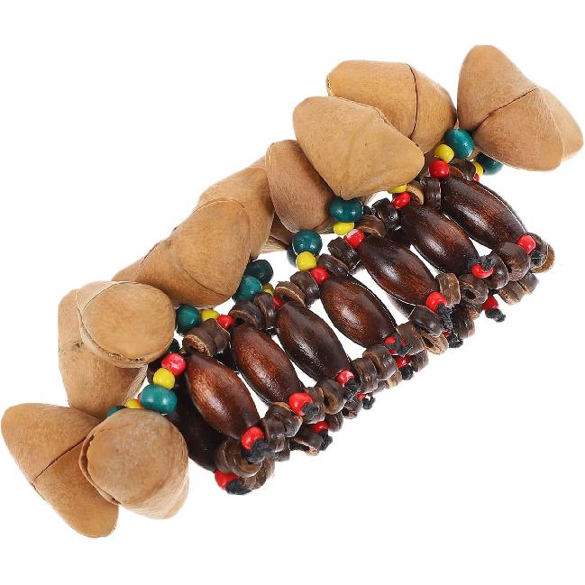 

Milisten Тамбора Доминиканская 2 шт. Браслет из африканской скорлупы, музыкальный инструмент, ручной колокольчик, браслет с африканским орехом, браслет, музыкальный инструмент, барабан