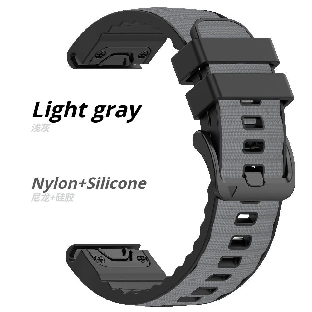 QuickFit 22mm 26mm Leather+Silicone Strap For Garmin Fenix 8 47mm 51mm 7 7X 6 6X 5 5X Plus Enduro 3 Tactix 9 Forerunner 965 955 970 Nylon Band