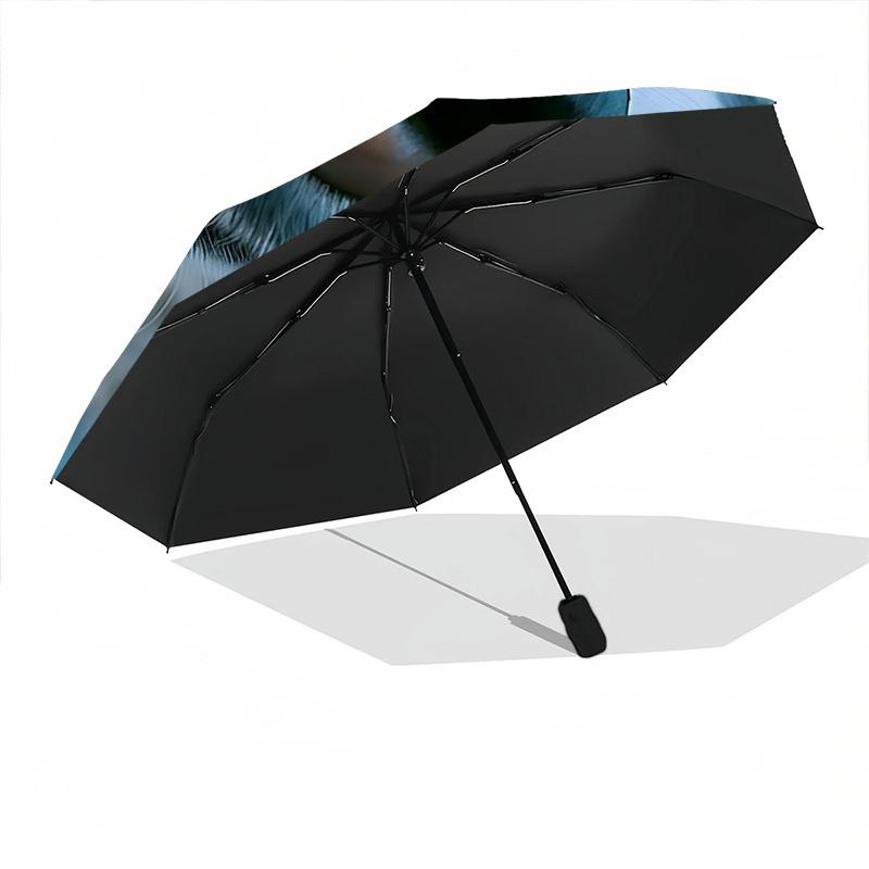 1pc Siberian Husky, Blue Eyes Automatic Open/Close Umbrella - Compact Travel Umbrella with 8-Rib Durable Frame, Lightweight & Portable Design z31