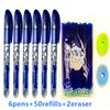 Set da 58 pezzi Penna Gel Lavabile con Impugnatura 0,5 mm Penna Magica Cancellabile Bastoncini d'Inchiostro Colorati Cancelleria per Scrittura Scolastica e d'Ufficio