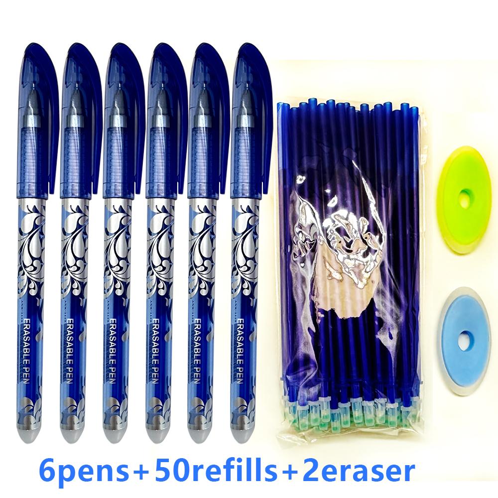 Set da 58 pezzi Penna Gel Lavabile con Impugnatura 0,5 mm Penna Magica Cancellabile Bastoncini d'Inchiostro Colorati Cancelleria per Scrittura Scolastica e d'Ufficio