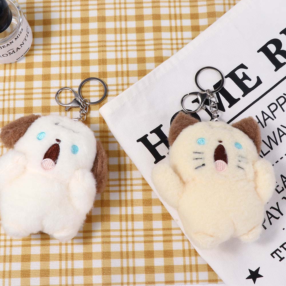 Shouting Cat Shouting Bear Backpack Charms Plush Pendant Keychain Bag Decoration Stuff Plush Toy