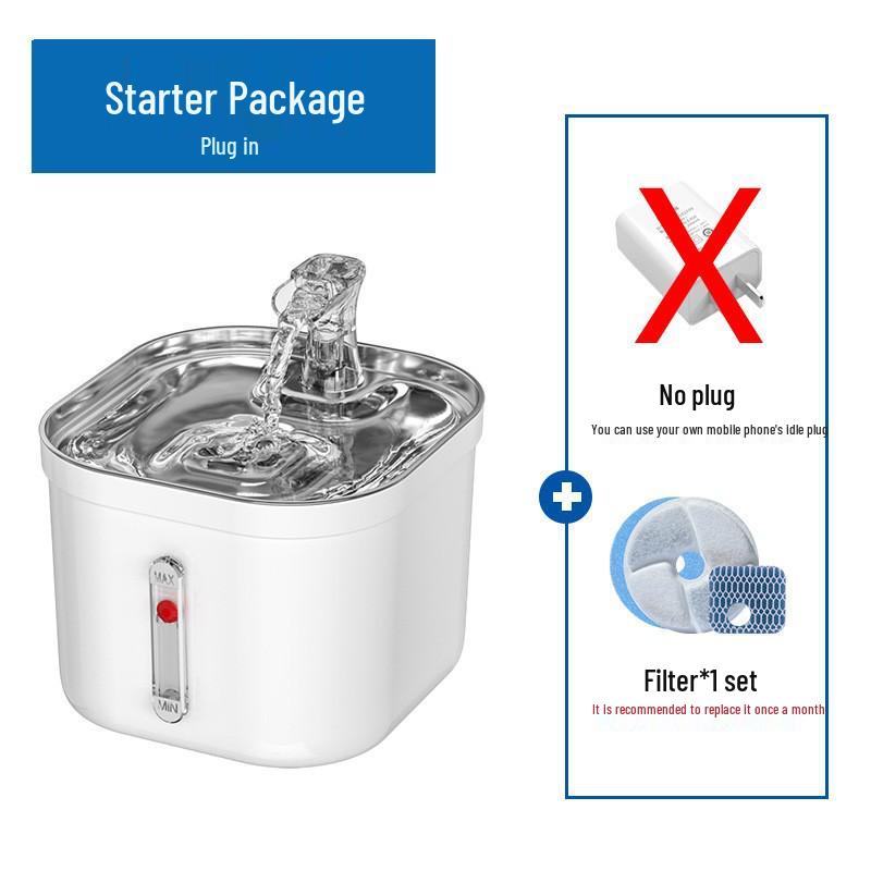 Stainless Steel Smart Cat Water Fountain with Automatic Circulation