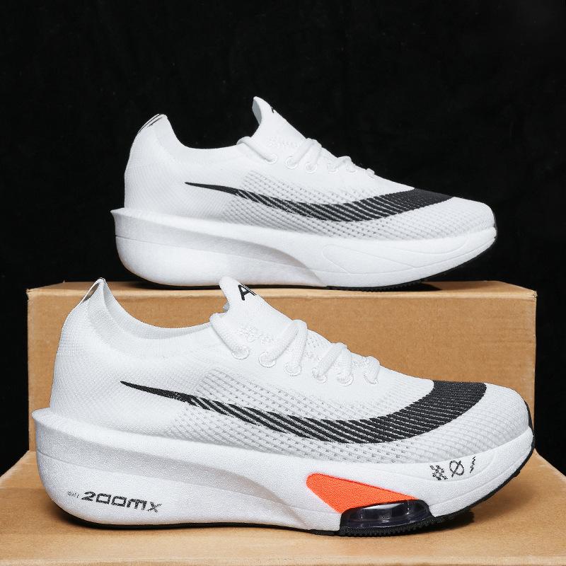 Air cushion couple racing marathon running shoes fly-woven mesh running shoes student sports and leisure shoes