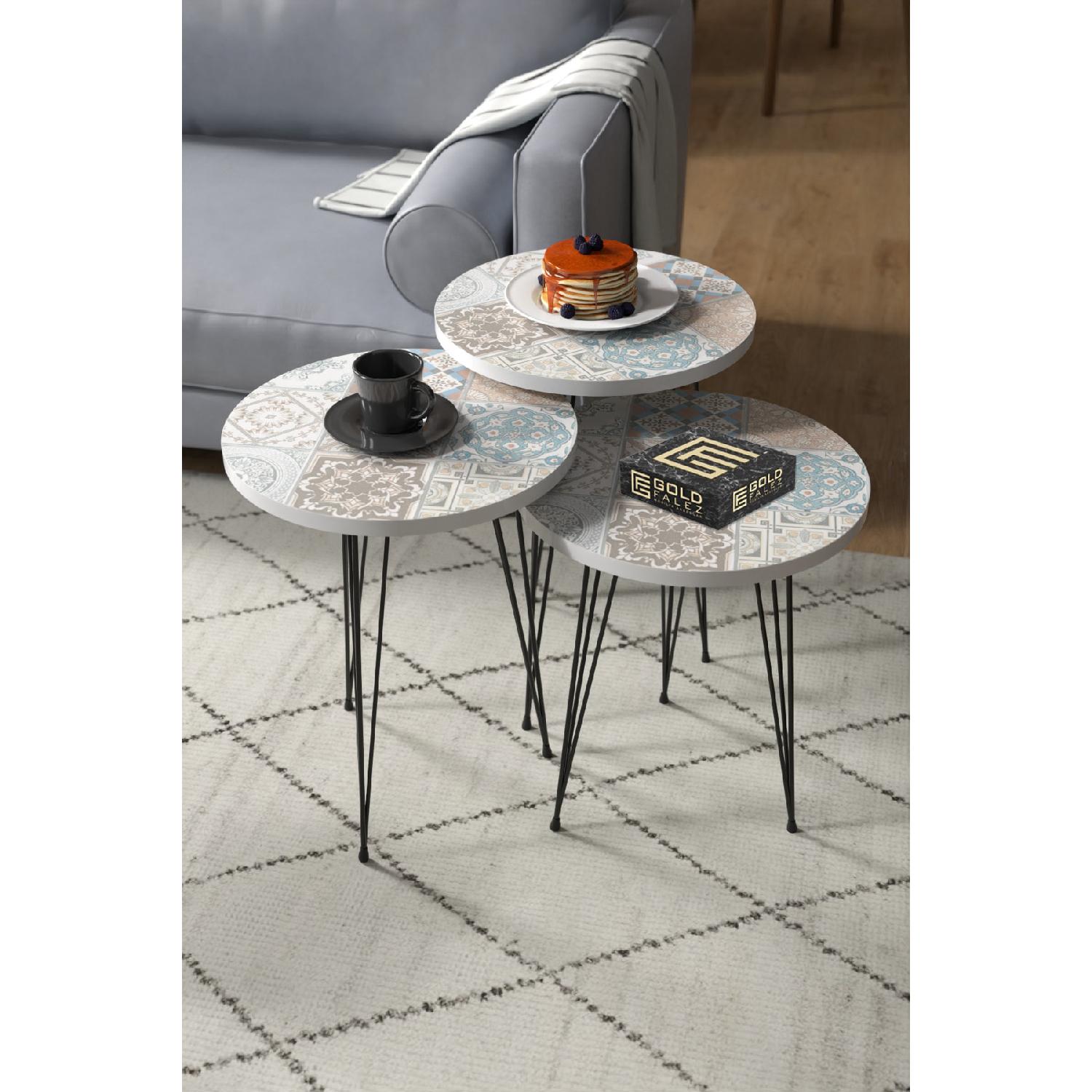 

Nesting Table Wire Leg Black Pastel Patterned