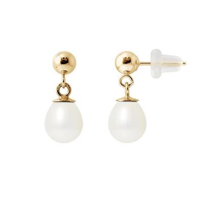Earrings - - Comet - Cultured Pearls 6-7 Mm - Yellow Gold - 2 Year Warranty
