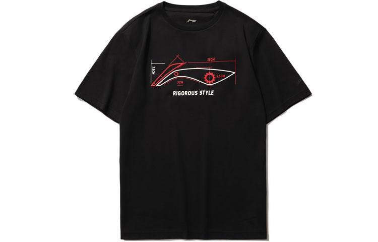 Li Ning Коллекция спортивной моды Футболка Мужская Черно-красная AHSR543-7 L