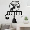 Iron Rocket Key Holder 7 Hook Wall Mounted Shelf Unique Gift Home Office Decor