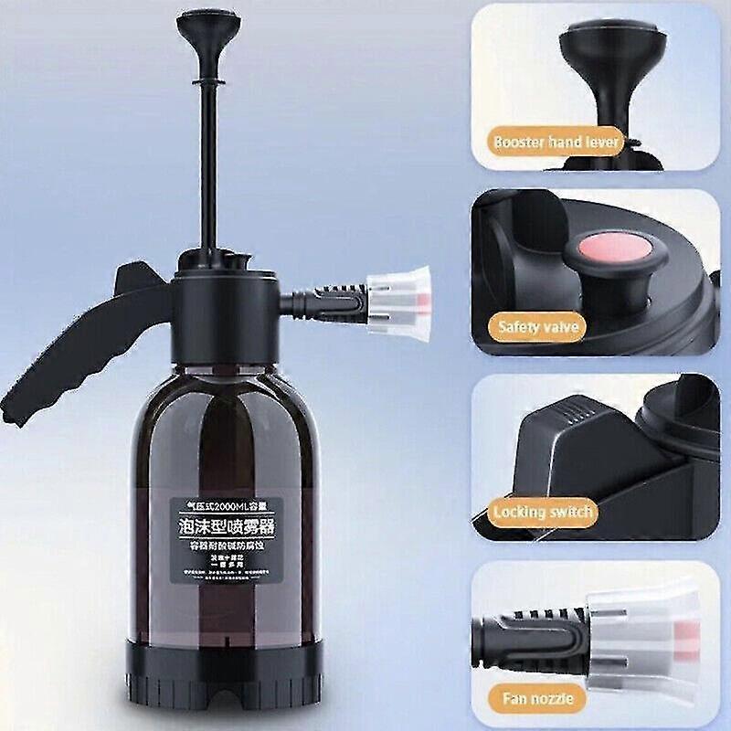 2L Car Wash Foam Sprayer Hand Held Pump Wash Spray Bottle Snow Foam Detailing - Ri