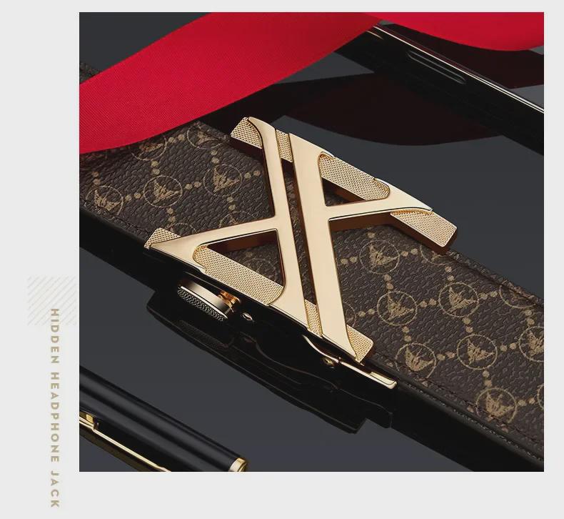 King Paul Men's Premium Alloy Buckle PVC Cowhide Business Belt, New Style.