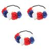 Union Jack Themed Lifelike Flower Crown Headband For Celebrating The Queen's Platinum Jubilee