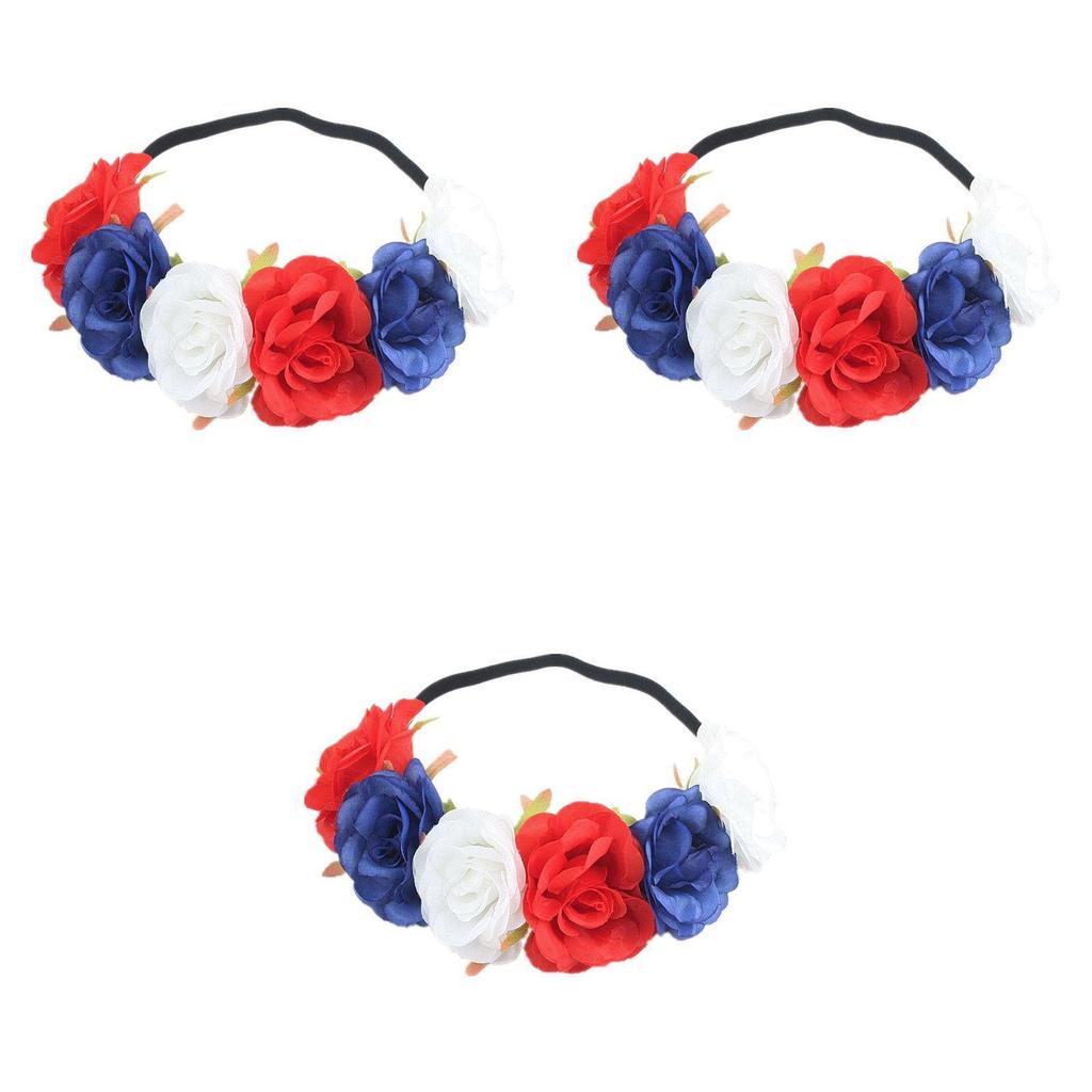 Union Jack Themed Lifelike Flower Crown Headband For Celebrating The Queen's Platinum Jubilee