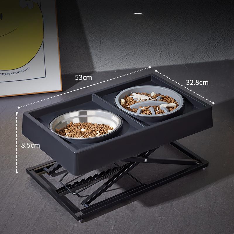 Special Feeding and Watering Bowl for Big Dogs  Adjustable Elevated Bowl  High-quality Neck Protection Stainless Steel Slow Food Bowl