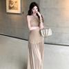 Lace Splicing Satin Long Skirt Women's Engagement Dress Design Sense Halterneck Toast Dress Return Door Dress Can Be Worn Every Day