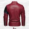 Men's Cross-Border Fashion Slim Fit Motorcycle Jacket with Patchwork & Zipper