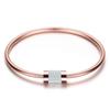 Clear Crystal Bracelet 316 L Stainless Steel Charm Magnet Snake Chain Charm Bracelet  for Women