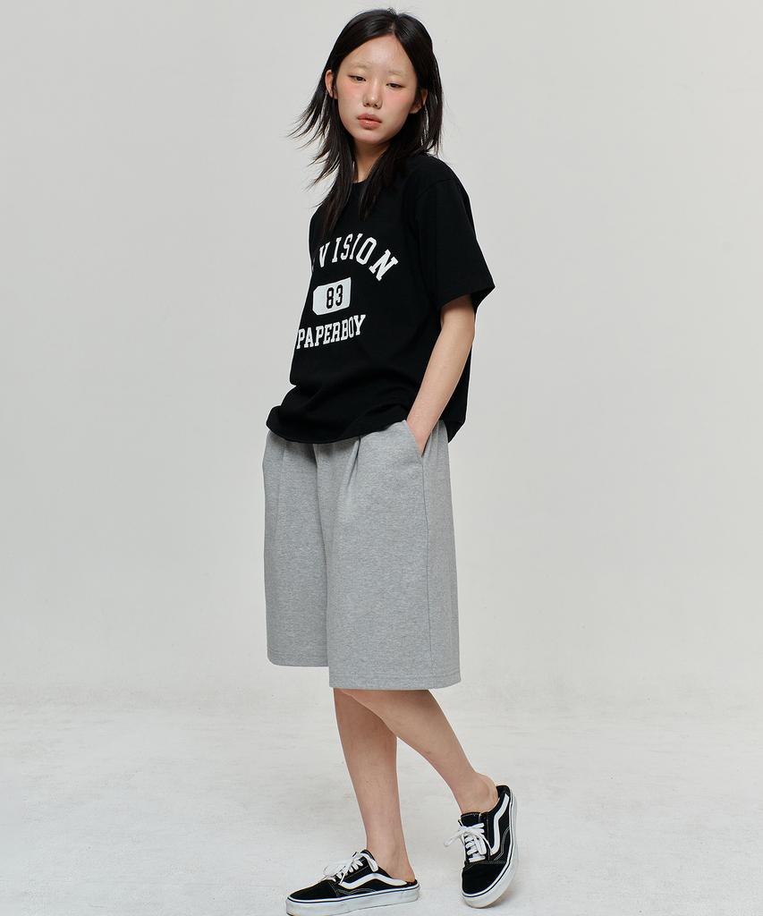 PAPERBOY [Set] Envision Short Sleeve Half Pants Set-Black